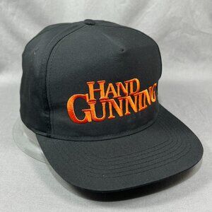Vtg Hand Gunning Kudzu Snapback Hat Black Firearms Baseball Adjustable Mens 90s